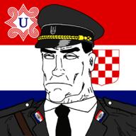ante_pavelic clothes collar_tabs croatia flag independent_state_of_croatia military_uniform nazism necktie officer_cap subvariant:perceptive_chud ustasha ustashe ustashism variant:chudjak world_war_2 // 799x799 // 121.5KB