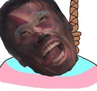 ack ack! black_skin hanging irl nas rope suicide teeth tongue tranny troon variant:bernd // 768x719 // 404.3KB