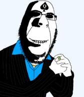 angry blue_shirt business clothes diamond drugs gem glasses gold looking_at_you necklace rape rapejak rich ring scarface smile spade spadeson subvariant:hornyson suit tony_montana variant:cobson // 1047x1200 // 173.7KB