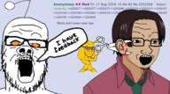 3soyjaks 4chan animal anime antenna blood closed_mouth clothes dog ear ear_removal glasses gore hair hiroyuki janny mustache nsfl open_mouth orange_eyes qa_(4chan) reddit redditard scissor scissors screenshot smile smug soyjak speech_bubble stubble text variant:a24_slowburn_soyjak variant:soyak yellow_skin // 1518x849 // 1.3MB