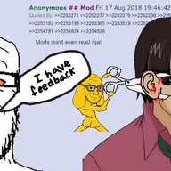 3soyjaks 4chan animal anime antenna blood closed_mouth clothes dog ear ear_removal glasses gore hair hiroyuki janny mustache nsfl open_mouth orange_eyes qa_(4chan) reddit redditard scissor scissors screenshot smile smug soyjak speech_bubble stubble text variant:a24_slowburn_soyjak variant:soyak yellow_skin // 1518x849 // 1.3MB