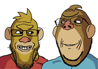 cartoon glasses gus monkey monkey_(animal) rocket_monkeys stubble subvariant:wholesome_soyjak teletoon variant:gapejak variant:markiplier_soyjak wally // 1200x850 // 419.1KB