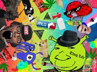 airhorn call_of_duty clothes doge doritos dreamworks frog glasses gun hanging hat illuminati marijuana mlg mountain_dew mustache ogre ogre_ears open_mouth queen_of_spades rainbow rope shrek skeleton smile snoop_dogg sonic_the_hedgehog soy soylent stubble subvariant:massjak sunglasses thug_life tranny variant:a24_slowburn_soyjak variant:cobson variant:gapejak variant:markiplier_soyjak weed // 1200x900 // 1.5MB