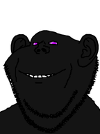 black_skin ear enderman looking_at_you purple_eyes purple_sclera smile soyjak stubble teeth transparent_background variant:impish_soyak_ears // 598x800 // 20.4KB