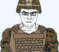 blue_eyes bulletproof_vest camouflage combat_helmet gemeraldiest_comments_section💎💎💎enter_as_you_please💎💎💎 marine marpat sigma subvariant:chudjak_front subvariant:muscular_chud united_states united_states_marine_corps variant:chudjak // 1059x929 // 596.0KB