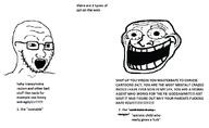 glasses open_mouth soyjak stubble text tranny trollface variant:soyak wordswordswords // 1063x653 // 63.0KB