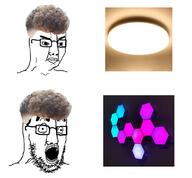 angry chud glasses hair light open_mouth shocked soyjak stubble variant:chudjak variant:chudjak2 zoomer // 800x740 // 308.5KB