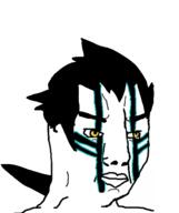 closed_mouth demi-fiend hair megami_tensei shin_megami_tensei smt smt3 soyjak variant:chudjak video_game yellow_eyes // 500x597 // 92.5KB
