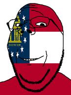 flag:georgia_(us_state) georgia_(us_state) glasses looking_at_you smile soyjak stubble subvariant:wholesome_soyjak teeth template united_states variant:gapejak // 582x772 // 23.6KB