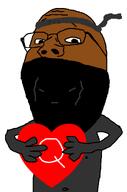 arm balaclava bandana brown_skin dunchenman_(user) esl grey_shirt holding_heart holding_object looking_at_you meta:namefags queen_of_hearts subvariant:wholesome_soyjak variant:gapejak wholesome // 673x1018 // 19.4KB
