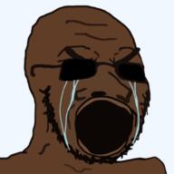 angry black_skin crying distorted glasses open_mouth soyjak stubble sunglasses variant:soyak // 600x600 // 132.0KB