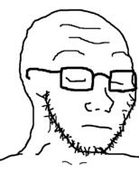 closed_eyes glasses sad soyjak stubble variant:soyak // 622x773 // 37.8KB