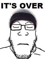 beanie closed_eyes closed_mouth clothes frown glasses hat its_over soyjak stubble text tim_pool variant:markiplier_soyjak // 206x273 // 50.9KB