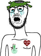 22_years_on_tranime_incel_website 4chan anime bloodshot_eyes crying gaping_mouth glasses hair medal oc screaming stubble tattoo variant:socjak wig wrinkles yotsoyba // 688x946 // 40.3KB