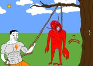 ack arm based blood blue_blood chud cloud crawfish dead dvach get hair hanging holding_object holding_rope incel lips lynching normie peka_face rope russia sky smile subvariant:muscular_chud sun tranny tree tripes variant:bernd variant:chudjak yoba_face // 2100x1500 // 289.4KB