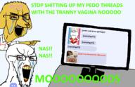 2soyjaks arm bloodshot_eyes clothes crying discord dog ear flag glasses greentext hand janny large_eyebrows map_(pedophile) nas neovagina nsfw open_mouth pedophile pointing soyjak soyjak_party stubble text tranny variant:chudjak variant:soyak yellow_skin yellow_teeth // 1500x971 // 368.1KB