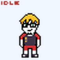 animated award black_and_red_shirt glasses nate pixel_art red_pants smile sprite stubble tiny_ahh_resolution variant:soyak yellow_hair // 50x50 // 7.3KB