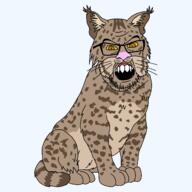 animal bobcat ear full_body glasses open_mouth paw series:animaljaks stubble tail variant:feraljak whisker // 1600x1600 // 104.4KB