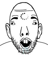 buck_teeth chud_(boorufag) chud_(soybooru) cross_eyed drool ear loading open_mouth retard soyjak stubble subvariant:fanta_rat variant:fantajak // 450x535 // 18.4KB