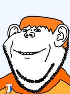 badge clothes ear hair orange_hair smile soyjak soyzellig_party stubble variant:impish_soyak_ears zach zarty // 574x768 // 147.4KB