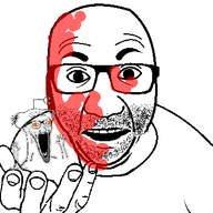 2soyjaks animated arm excited glasses glitch glowing hand holding_object looking_at_you open_mouth perro_hold reddit redditard snoo soyjak stubble subvariant:wewjak transparent_background variant:el_perro_rabioso variant:soyak // 405x356 // 577.5KB