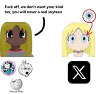 anime aryan azumanga_daioh blue_eyes boorucuck brown_skin hunky_twink_sex_machine kasuga_ayumu logo meta:barely_a_soyjak meta:unfunny_garbage nate nusoicaca shartycuck soybooru soyjak_party soyjak_wiki soyteen text twitter twitter_immigrant variant:impish_soyak_ears variant:soyak wikicuck yellow_hair // 1100x1072 // 430.0KB