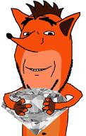 animal animal_ears animal_nose arm bandicoot closed_mouth crash_bandicoot diamond fur gemerald hair holding_gem holding_object smile stubble subvariant:wholesome_soyjak variant:gapejak // 676x1068 // 93.5KB