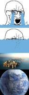 bloodshot_eyes city comic cry_me_a_river crying earth flooding glasses open_mouth planet soyjak space stubble variant:soyak // 785x2493 // 1.5MB