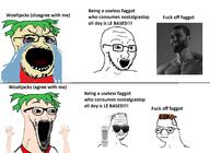 4chan anime boomer crying gigachad glasses green_hair hair open_mouth variant:soyak wojak yotsoyba zoomer // 1982x1450 // 852.2KB