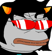 amphibian clothes eye_bags eyelashes fangs female frog glasses grey_skin hair homestuck horn libra nas:pepe pepe_the_frog teeth teeth_showing terezi_pyrope troll_(homestuck) zodiac // 720x765 // 15.8KB