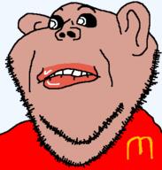 amerimutt big_ears big_lips biting_lip double_chin ear eyebrows faucet flag:macdonald's head horny macdonald mutt small_nose stubble subvariant:impish_amerimutt transparent_background white_skin // 375x394 // 27.2KB