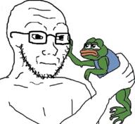 amphibian arm cheeks depressed depression feels_good finger friendship frog full_body glasses holding_object lips mouth_closed nas:pepe neutral pepe pepe_the_frog real sad stubble variant:soyak // 838x767 // 303.0KB