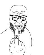 angry bald beard closed_mouth glasses middle_finger queen_of_spades template variant:unknown // 830x1019 // 22.7KB