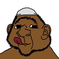 brown_skin closed_mouth clothes ear hat islam smile soyjak stubble tongue variant:ishish_soyak_ears // 750x750 // 17.5KB