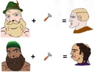 beard blue_eyes brown_eyes brown_hair brown_skin chin clothes hat math med_cuck nordic_chad plus shaved variant:cobson white_skin yellow_hair // 1244x972 // 526.5KB