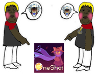 2soyjaks arm badge blush brown_skin clothes foot full_body gem hair hand jimbo_looks_like_this leg nate nigger niko_(oneshot) oneshot shitskin subvariant:hunky_twink_sex_machine text variant:alicia yellow_hair // 685x590 // 240.0KB