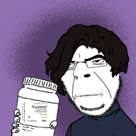 angry animated brown_hair closed_mouth clothes frown glasses hair hand holding_object meds soyjak stubble variant:cobson // 600x600 // 179.6KB