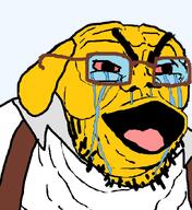 bloodshot_eyes crying fat glasses janny no_teeth obese open_mouth stubble subvariant:cryboy_et thick_eyebrows tongue variant:et // 625x682 // 123.1KB