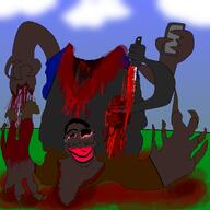 arm artist:crimsonvoidhydra1488 background beheaded black_skin blood brown_skin clothes cloud fat glasses gore holding_knife holding_object holding_phone jartycuck jartypedo knife nigger obese peeled_skin peeling phone shitskin subvariant:jartycuck subvariant:patrick variant:chudjak // 1430x1430 // 311.1KB