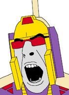 alien angry armor arrow blitzwing_(transformers) cannon cartoon decepticon eyebrows glasses grey_skin helmet jet open_mouth red_glasses shaved tank teeth transformers transformers_(g1) triple_changer variant:cobson visor white_background // 721x989 // 12.6KB