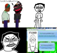 soy black_skin boyfriend_(friday_night_funkin') brown_skin closed_eyes closed_mouth comic dhivehi drawing fnf_pedo full_body its_over nigger open_mouth soyjak_party subvariant:chudjak_front subvariant:chudplier subvariant:jartycuck subvariant:neutralplier text trend:jartycuck variant:chudjak variant:cobson variant:feraljak variant:markiplier_soyjak // 560x525 // 218.7KB