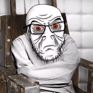 angry animated artist:doddermod asylum biting_lip bloodshot_eyes brown_eyes chair clenched_teeth closed_mouth ear eyebags glasses irl_background looking_at_you open_mouth padded_cell schizo shading soyjak straightjacket stubble tired variant:feraljak wrinkles // 800x754 // 9.2MB