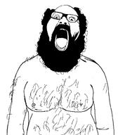 alternate beard glasses open_mouth soyjak variant:ignatius // 581x664 // 22.2KB