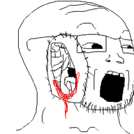 blood blood_on_face bone glasses hole hole_in_head looking_to_the_right oekaki open_mouth soyjak stubble teeth tongue variant:soyak white_background // 480x480 // 24.8KB