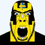 angry animal blue_eyes building castle county facial_mark finnmark flag flag:finnmark flag:sweden forehead_mark glasses hair looking_at_you norway open_mouth queen_of_spades soyjak spade stubble subvariant:cobson_front2 subvariant:spadeson sweden thick_eyebrows transparent_background variant:cobson // 800x800 // 21.5KB