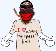 black_skin clothes driving hand head jake jakparty_soy jartycuck nigger pointing slopjak soyjak speed_limit subvariant:chudjak_front subvariant:jartycuck tranny transheart variant:chudjak variant:shirtjak // 552x499 // 60.1KB