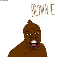 black_skin brown brownie lips nigger open_mouth soyjak spergtech stubble subvariant:feralnigger teeth text tongue variant:feraljak yellow_sclera // 1280x1280 // 219.3KB