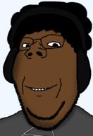 a_(letter) afro andre_live brown_skin glasses grey_shirt hair headphones smile variant:gapejak // 600x871 // 66.2KB