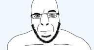 glasses looking_at_you raised_eyebrow serious soyjak stare stubble subvariant:cobson_front3 template transparent_background variant:cobson // 800x434 // 20.3KB