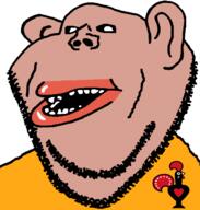 amerimutt black_sclera brown_skin clothes ear lips mutt open_mouth stubble subvariant:impish_amerimutt variant:impish_soyak_ears yellow_shirt // 598x628 // 29.5KB